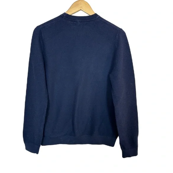 Ted Baker Marlin Textured Navy Blue Crew Neck Jumper Sweater Men’s Sz 4 / Medium
